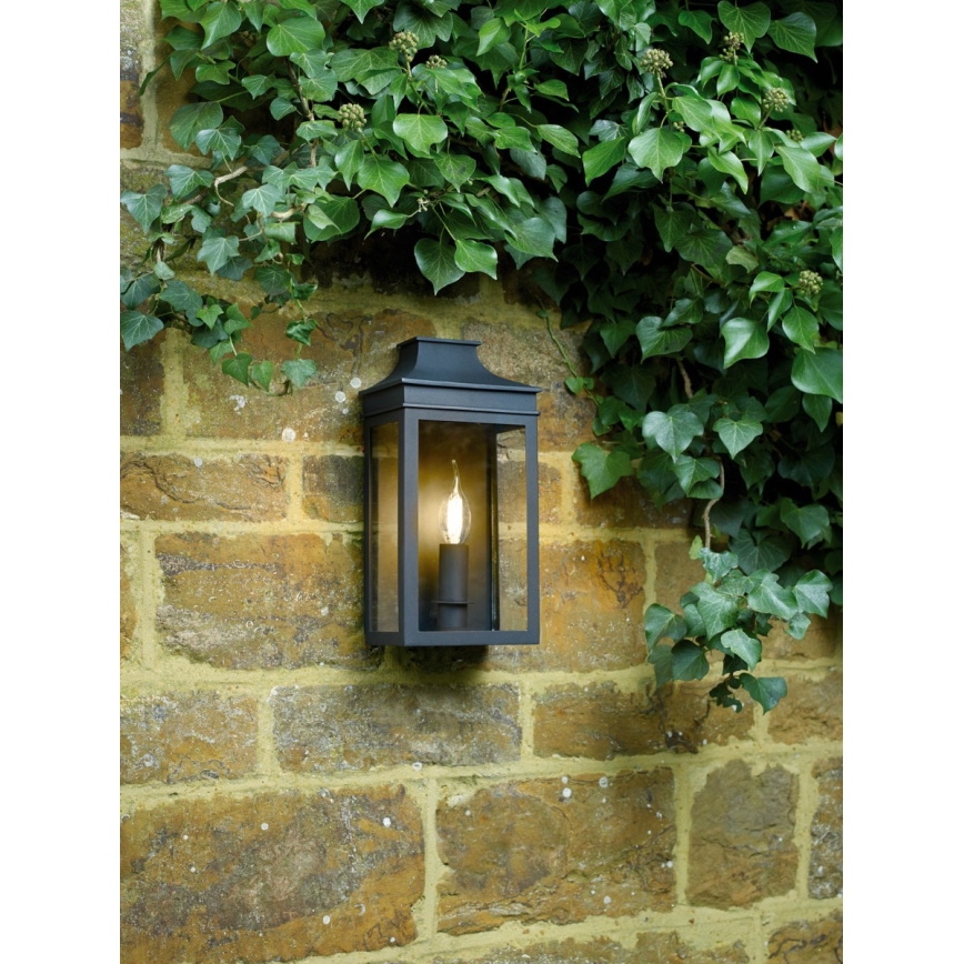Där Lighting VAP5222 - Vonkajšie nástenné svietidlo VAPOUR 1xE14/60W/230V IP44 čierna