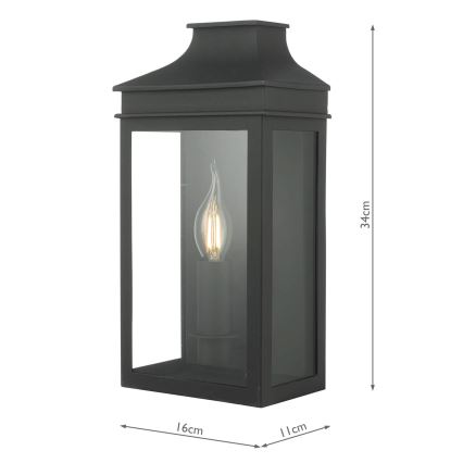 Där Lighting VAP5222 - Vonkajšie nástenné svietidlo VAPOUR 1xE14/60W/230V IP44 čierna