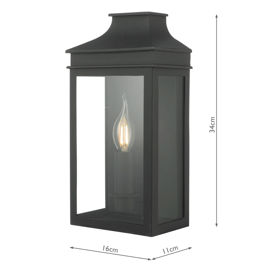 Där Lighting VAP5222 - Vonkajšie nástenné svietidlo VAPOUR 1xE14/60W/230V IP44 čierna
