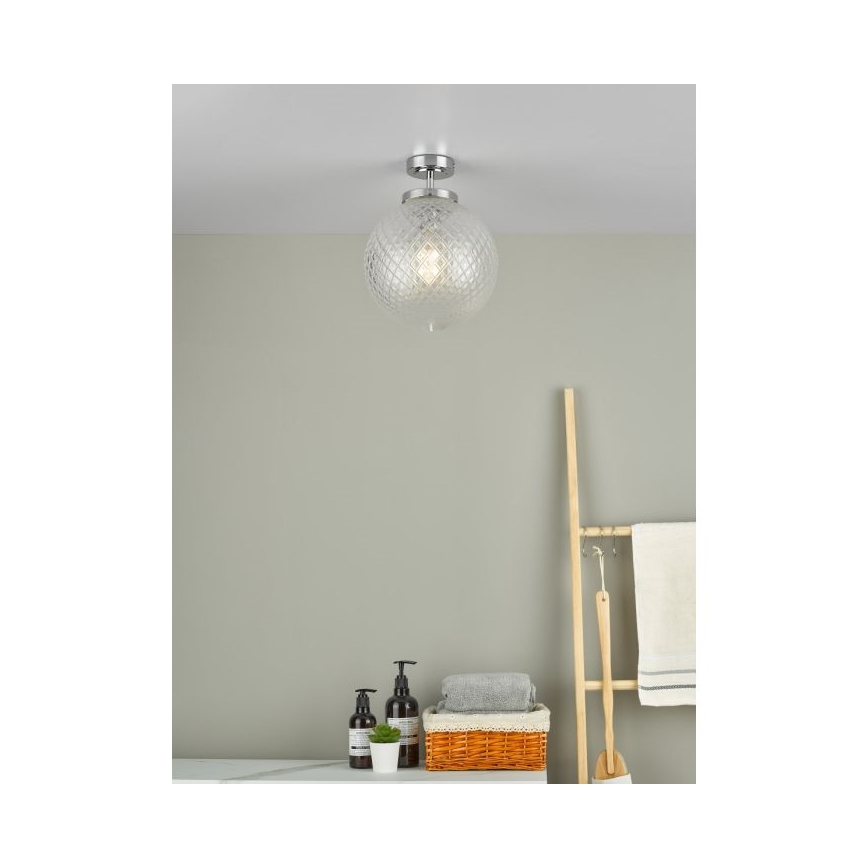Där Lighting WAY0150 - Kúpeľňové stropné svietidlo WAYNE 1xE27/40W/230V IP44 pr. 25 cm lesklý chróm