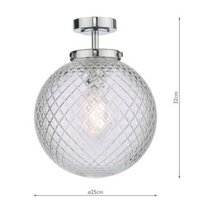 Där Lighting WAY0150 - Kúpeľňové stropné svietidlo WAYNE 1xE27/40W/230V IP44 pr. 25 cm lesklý chróm