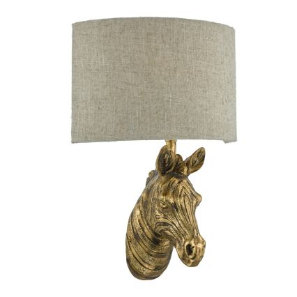 Där Lighting ABB0735 - Nástenná lampa ABBY 1xE14/40W/230V ľan/zlatá