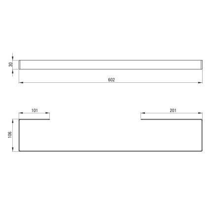 Deante ADM_A621 - Nástenný vešiak na uteráky MOKKO 60 cm biela