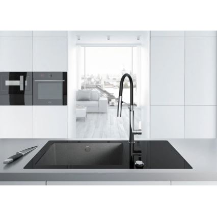 Deante BGB_B720 - Kuchynská batéria s flexibilným ramienkom GERBERA čierna/chróm