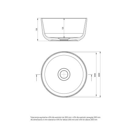 Deante CDJ_6U2S - Umývadlo na dosku JASMIN pr. 28 cm keramika/biela