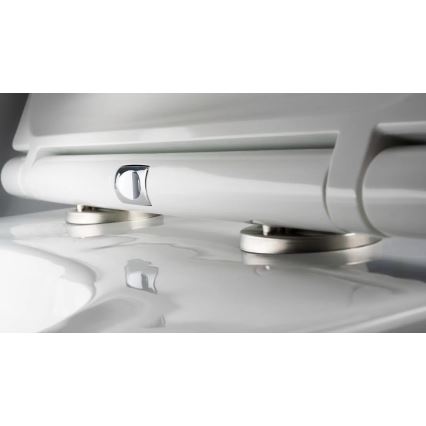 Deante CGRD6ZPW - Závesné WC s dosedacím prstencom SoftClose ROUND keramika/biela