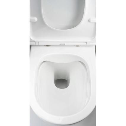 Deante CGRD6ZPW - Závesné WC s dosedacím prstencom SoftClose ROUND keramika/biela