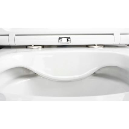 Deante CGRD6ZPW - Závesné WC s dosedacím prstencom SoftClose ROUND keramika/biela