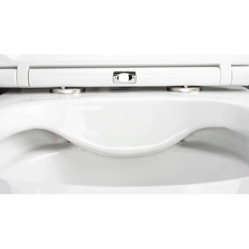 Deante CGRD6ZPW - Závesné WC s dosedacím prstencom SoftClose ROUND keramika/biela