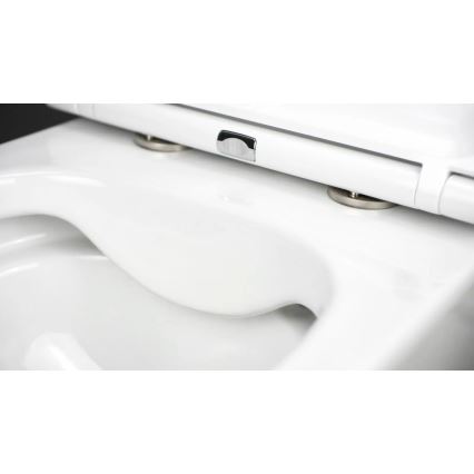Deante CGRD6ZPW - Závesné WC s dosedacím prstencom SoftClose ROUND keramika/biela