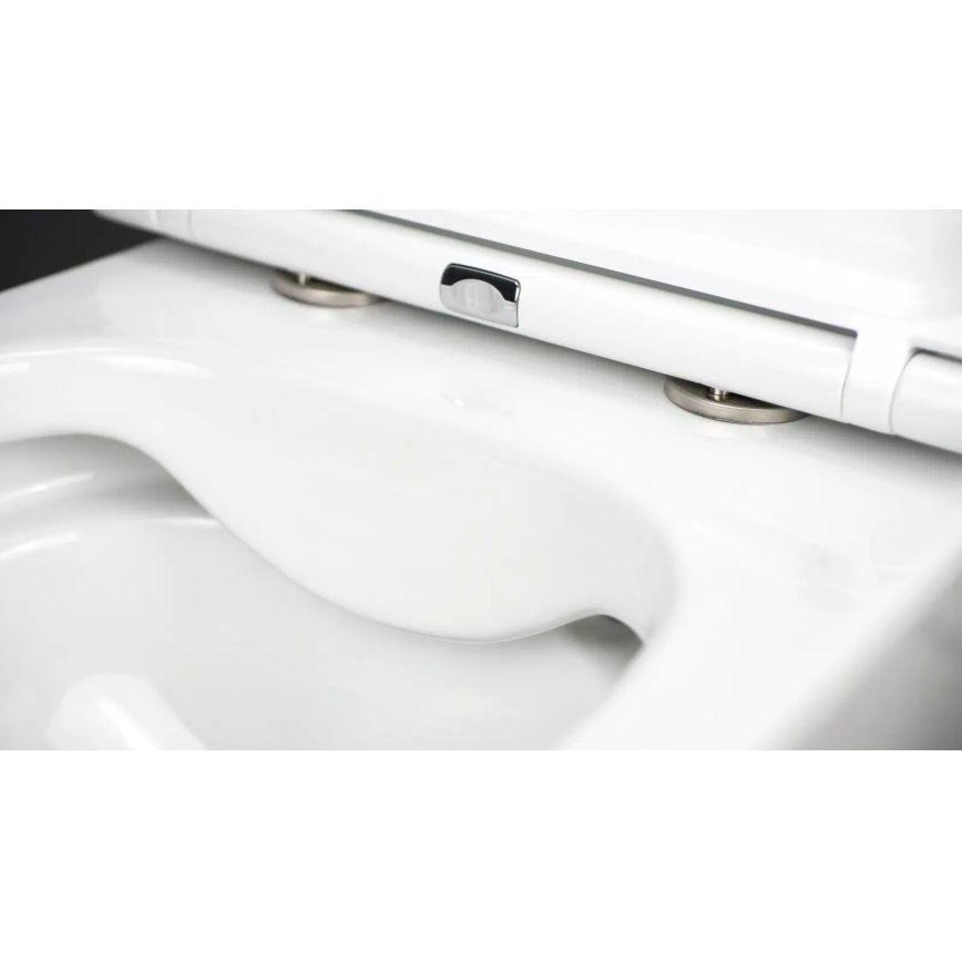 Deante CGRD6ZPW - Závesné WC s dosedacím prstencom SoftClose ROUND keramika/biela