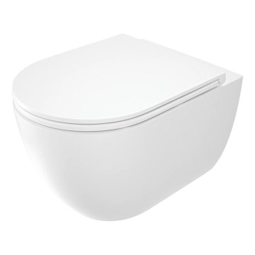 Deante CGRD6ZPW - Závesné WC s dosedacím prstencom SoftClose ROUND keramika/biela