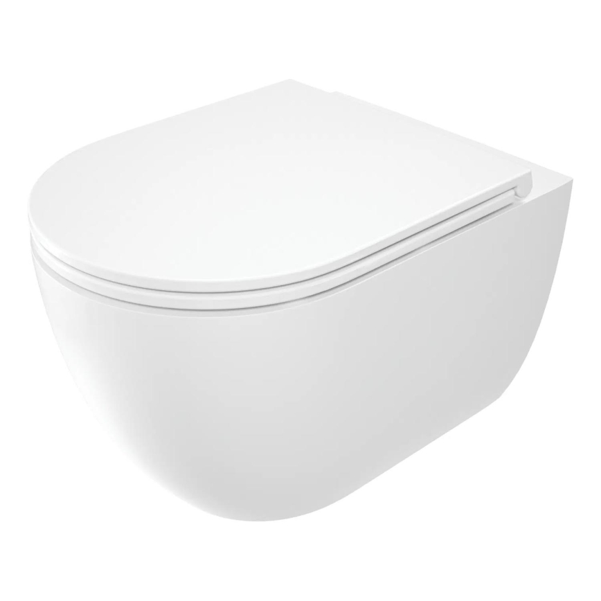 Deante CGRD6ZPW - Závesné WC s dosedacím prstencom SoftClose ROUND keramika/biela