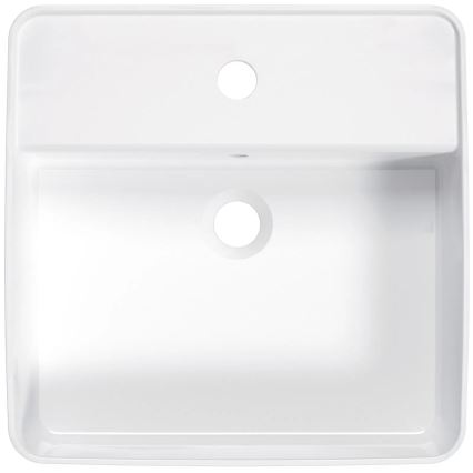 Deante CGS_6U4B - Umývadlo na dosku s otvorem pre baterii SQUARE 42x42 cm keramika/biela