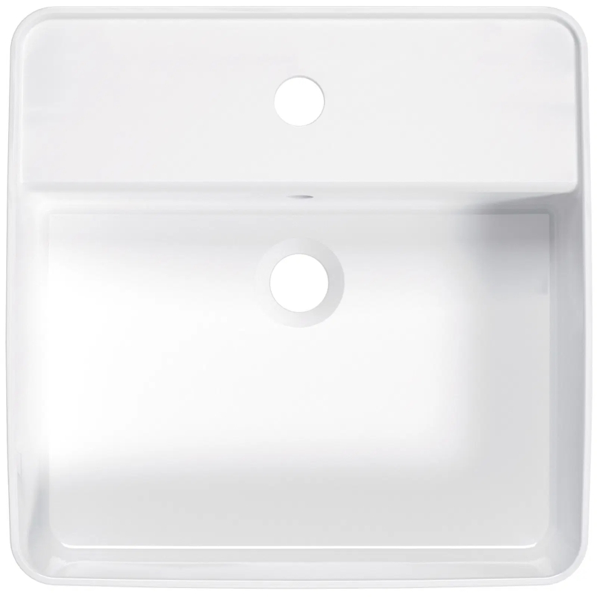 Deante CGS_6U4B - Umývadlo na dosku s otvorem pre baterii SQUARE 42x42 cm keramika/biela