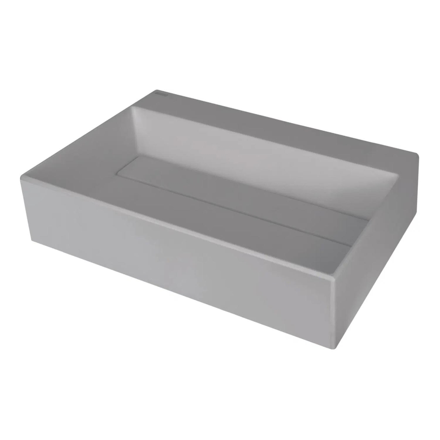 Deante CQR_SU6M - Umývadlo na dosku CORREO 40x60cm granit/metalická šedá