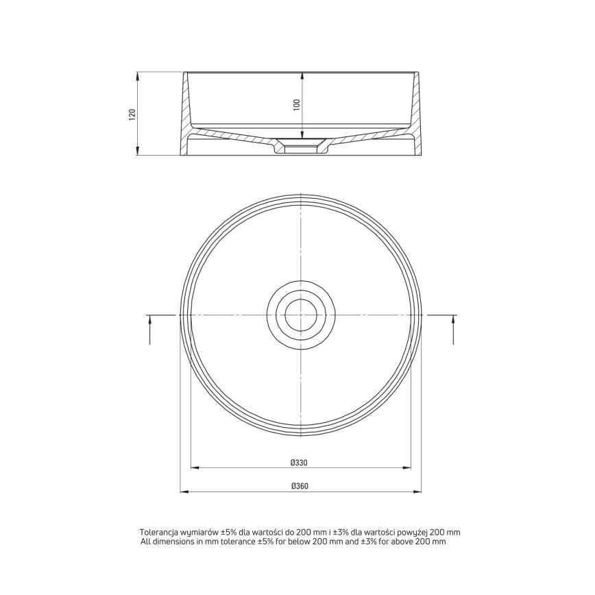 Deante CQS_5U4S - Umývadlo na dosku SILIA pr. 36 cm granit/béžová