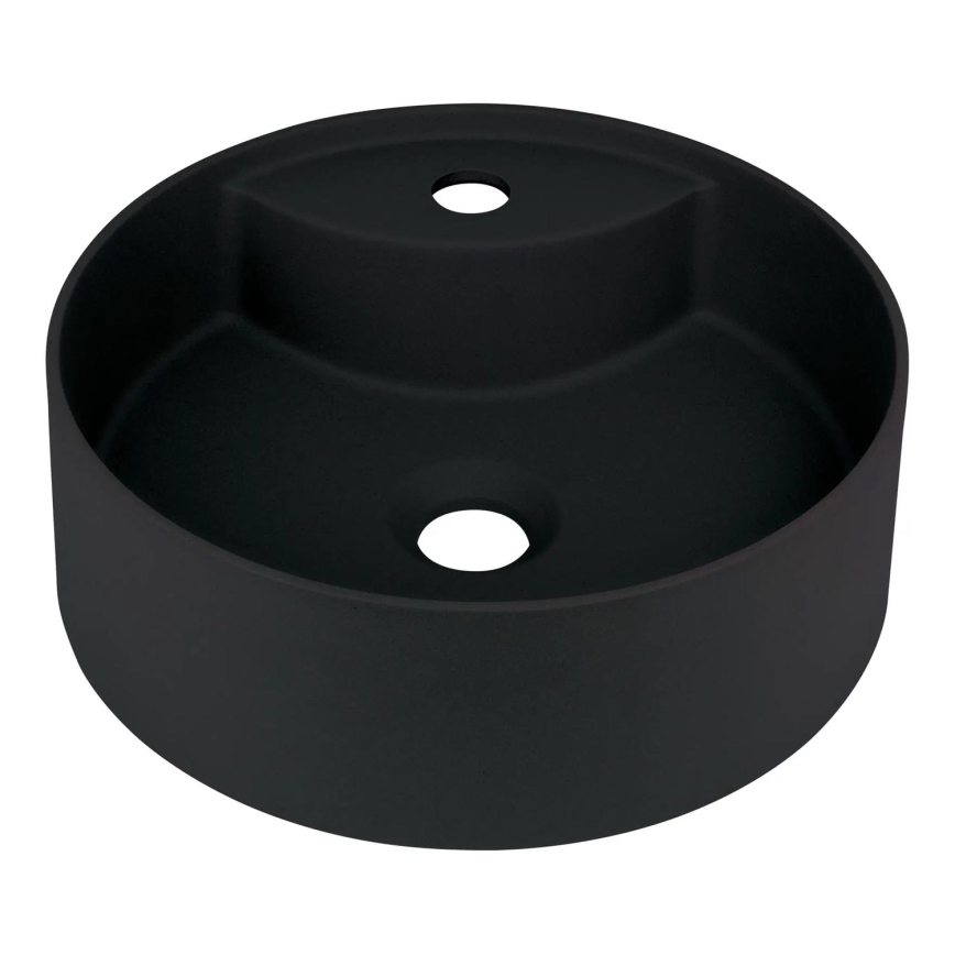 Deante CQS_NU4B - Umývadlo na dosku s otvorom pre batériu SILIA, priemer 36 cm, granit/čierna
