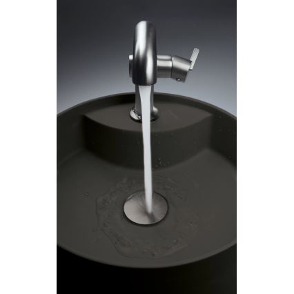 Deante CQS_NU4B - Umývadlo na dosku s otvorom pre batériu SILIA, priemer 36 cm, granit/čierna