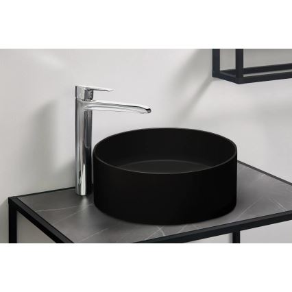 Deante CQS_NU4S - Umývadlo na dosku SILIA pr. 36 cm granit/čierna