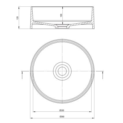 Deante CQS_NU4S - Umývadlo na dosku SILIA pr. 36 cm granit/čierna