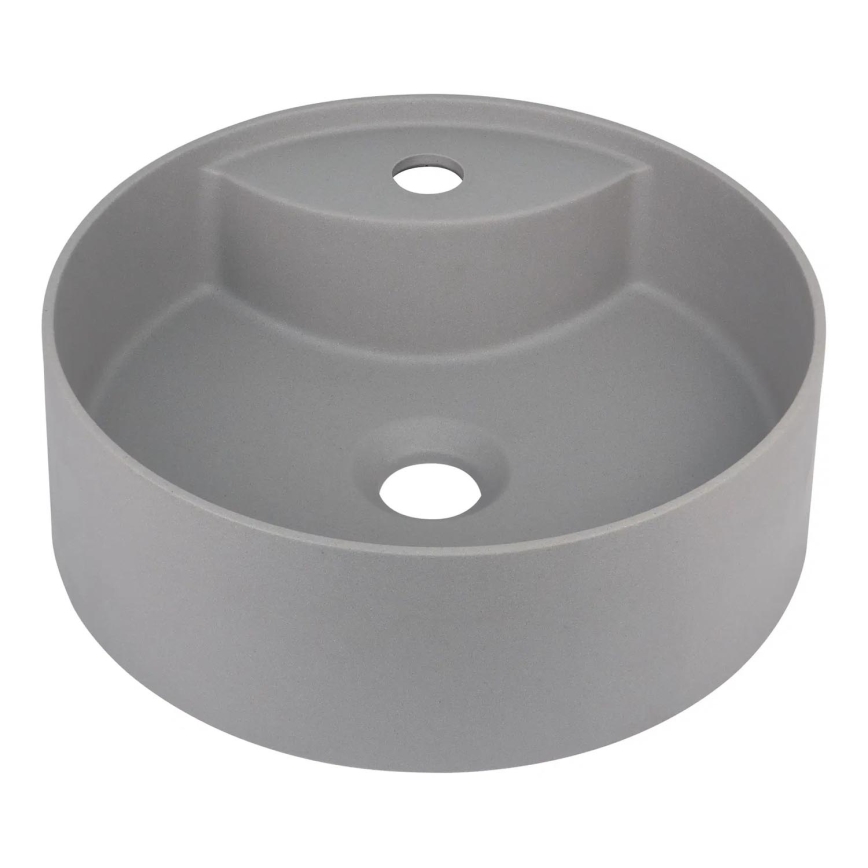 Deante CQS_SU4B - Umývadlo na dosku s otvorom pre batériu SILIA pr. 36 cm granit/metalicky sivé