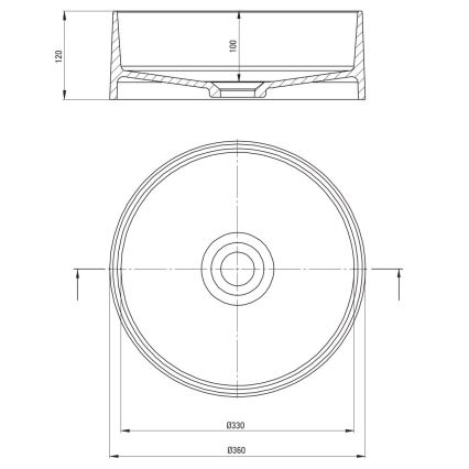 Deante CQS_SU4S - Umývadlo na dosku SILIA pr. 36 cm granit/metalická sivá