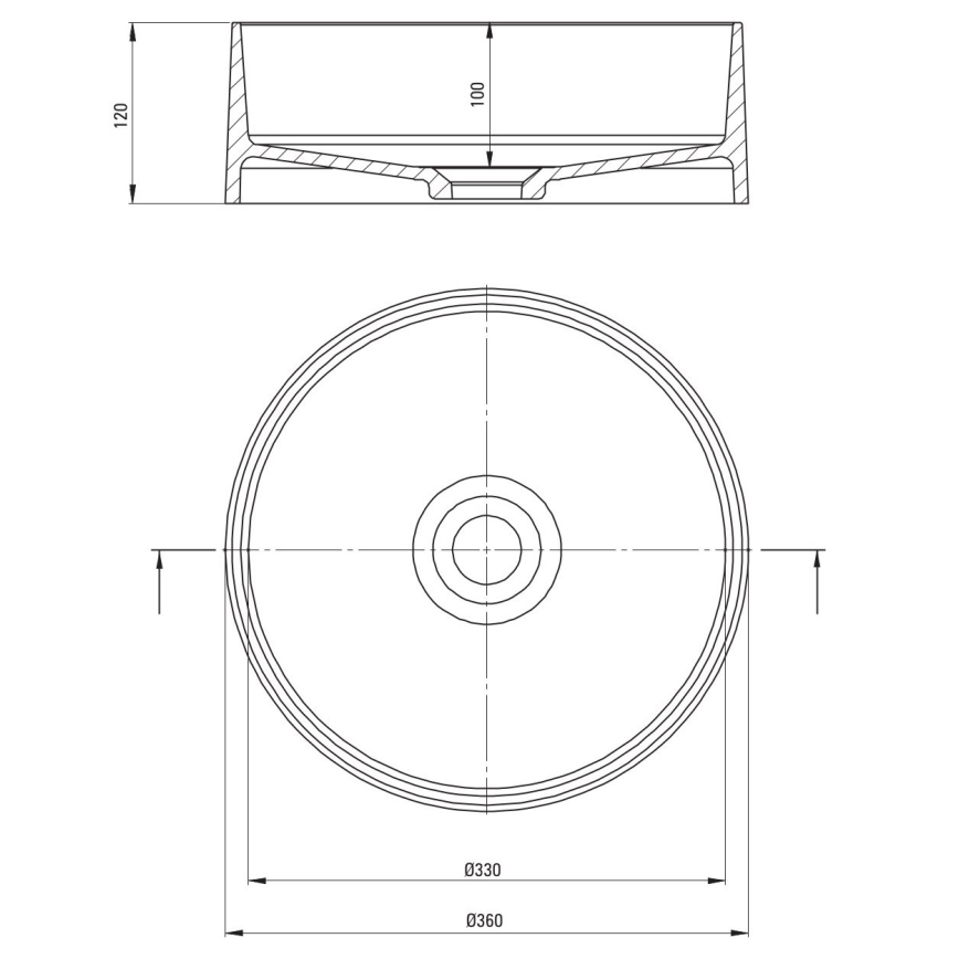 Deante CQS_SU4S - Umývadlo na dosku SILIA pr. 36 cm granit/metalická sivá