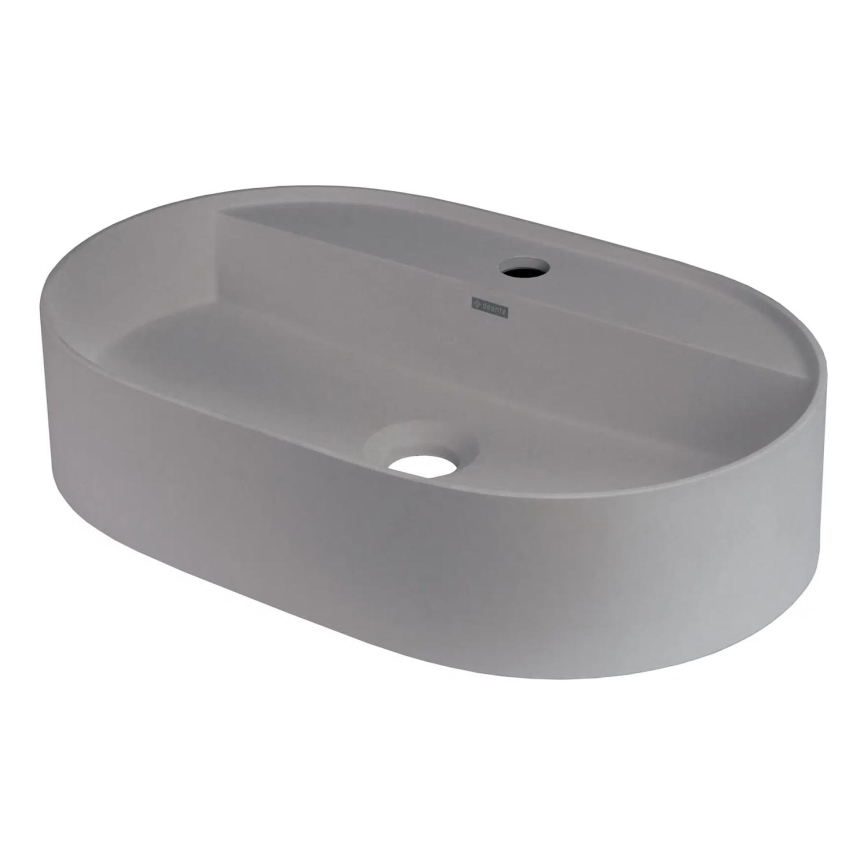 Deante CQS_SU6B - Umývadlo na dosku s otvorom pre batériu SILIA 35 × 55 cm, granitovo-metalická sivá