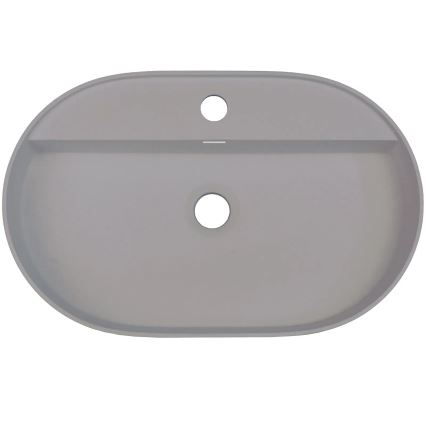 Deante CQS_SU6B - Umývadlo na dosku s otvorom pre batériu SILIA 35 × 55 cm, granitovo-metalická sivá