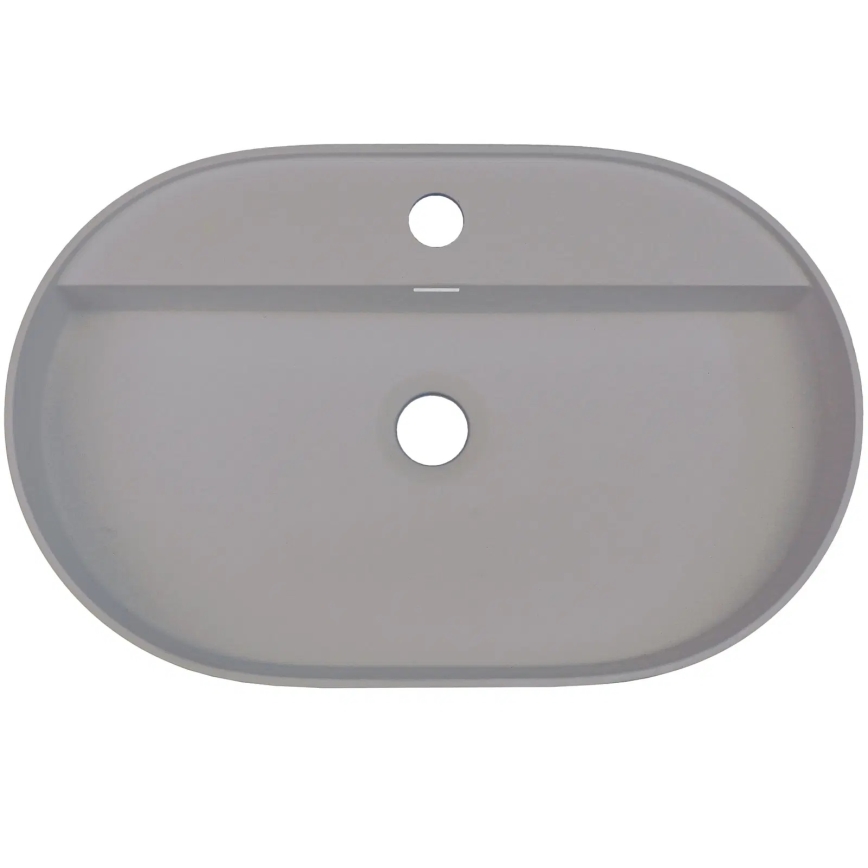 Deante CQS_SU6B - Umývadlo na dosku s otvorom pre batériu SILIA 35 × 55 cm, granitovo-metalická sivá
