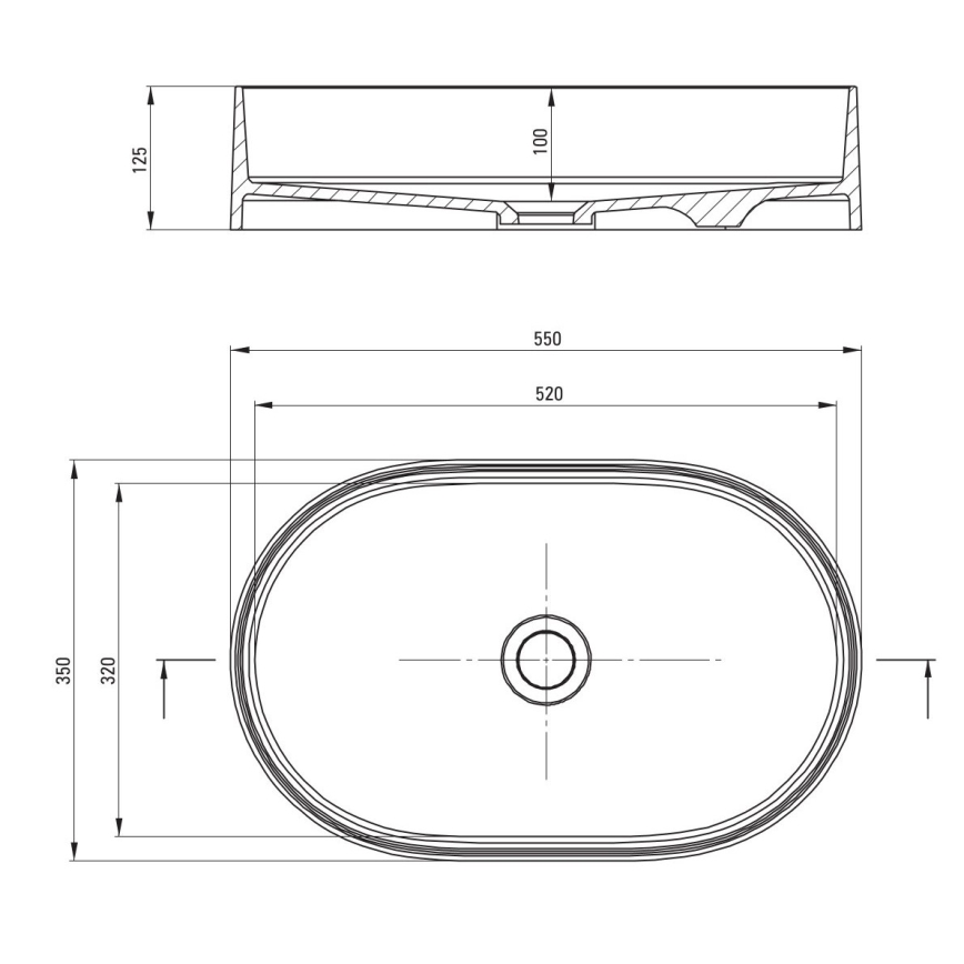 Deante CQS_SU6S - Umývadlo na dosku SILIA 35x55 cm granit/metalická sivá