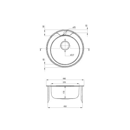 Deante ZHC_0813 - Kuchynský drez TWIST pr. 49 cm satén