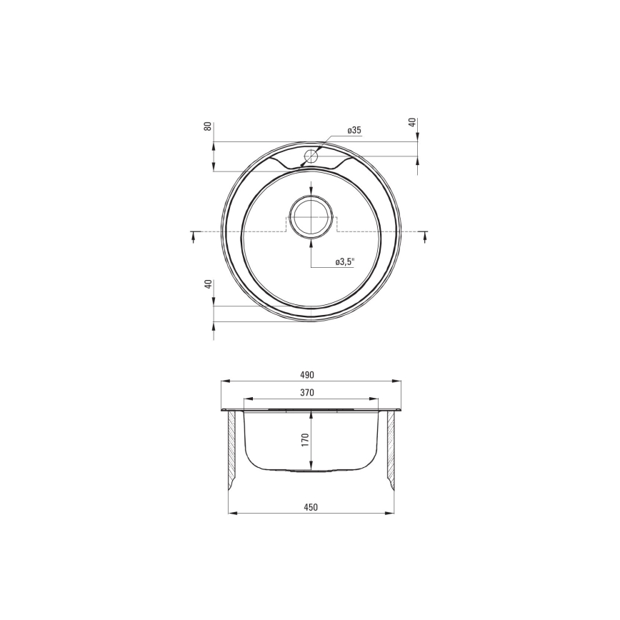 Deante ZHC_0813 - Kuchynský drez TWIST pr. 49 cm satén