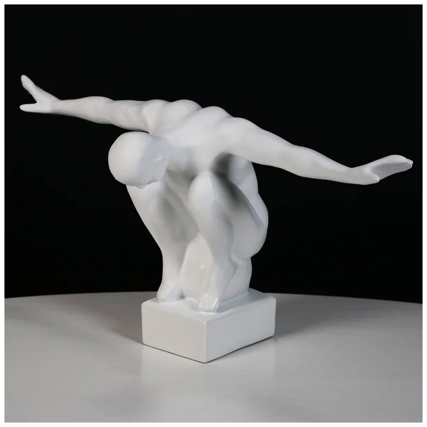 Dekorácia na stôl 19,5x16x38,5 cm živica/biela