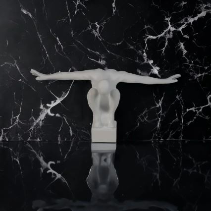 Dekorácia na stôl 19,5x16x38,5 cm živica/biela