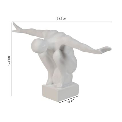 Dekorácia na stôl 19,5x16x38,5 cm živica/biela