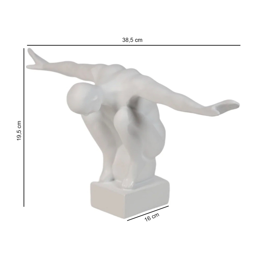 Dekorácia na stôl 19,5x16x38,5 cm živica/biela