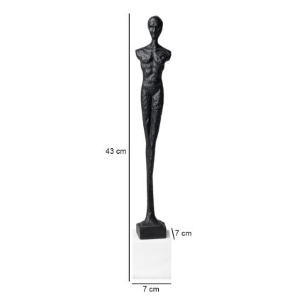 Dekorácia na stôl 43 cm živica/čierna