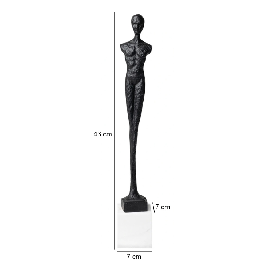 Dekorácia na stôl 43 cm živica/čierna