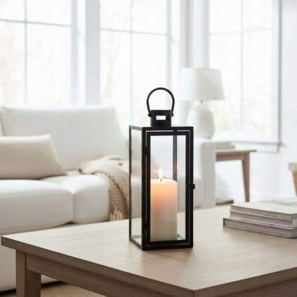 Dekoračná lucerna TOWER 29 cm čierna