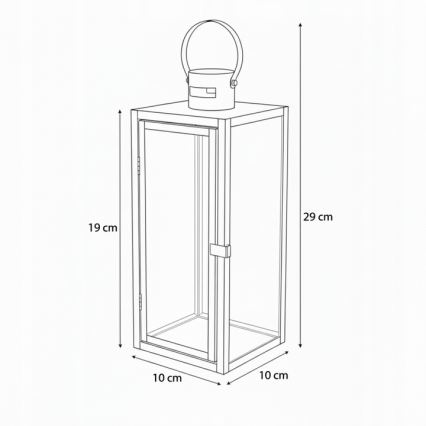 Dekoračná lucerna TOWER 29 cm čierna
