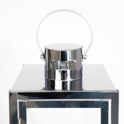 Dekoračná lucerna TOWER 29 cm lesklý chróm