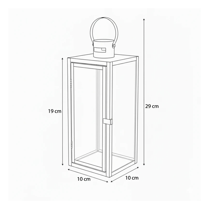 Dekoračná lucerna TOWER 29 cm lesklý chróm