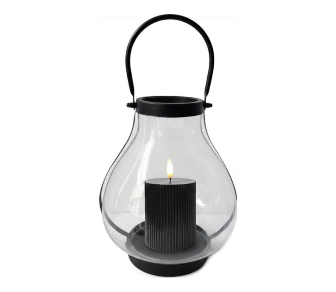 Estilo Home Dekoratívna lucerna GLASSY 25 cm čierna 5905623254593