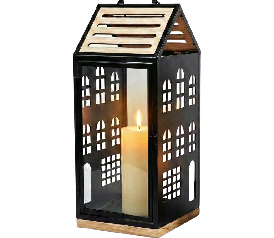 Estilo Home Dekoratívna lucerna HOME 47,5 cm čierna/béžová 5905623254579
