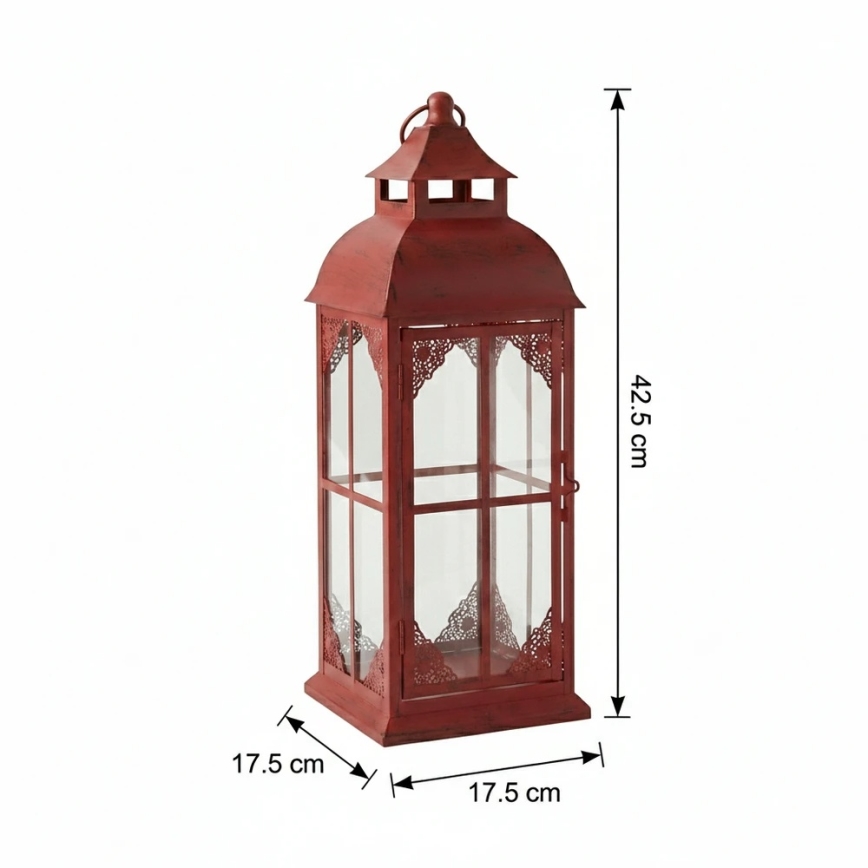 Dekoratívna lucerna REDY 42 cm červená