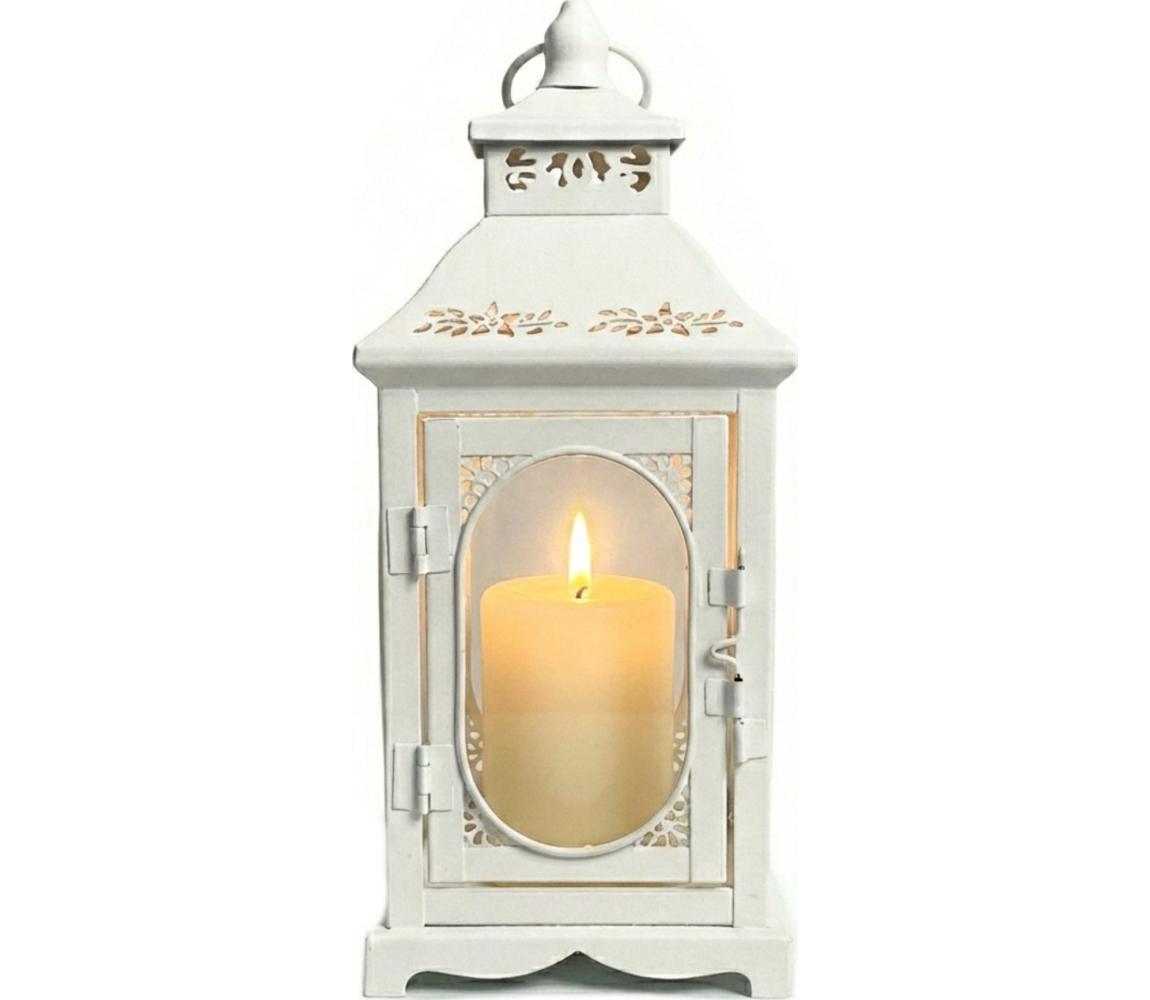 Estilo Home Dekoratívna lucerna ROSEHILL 27,5 cm biela 5905623254654