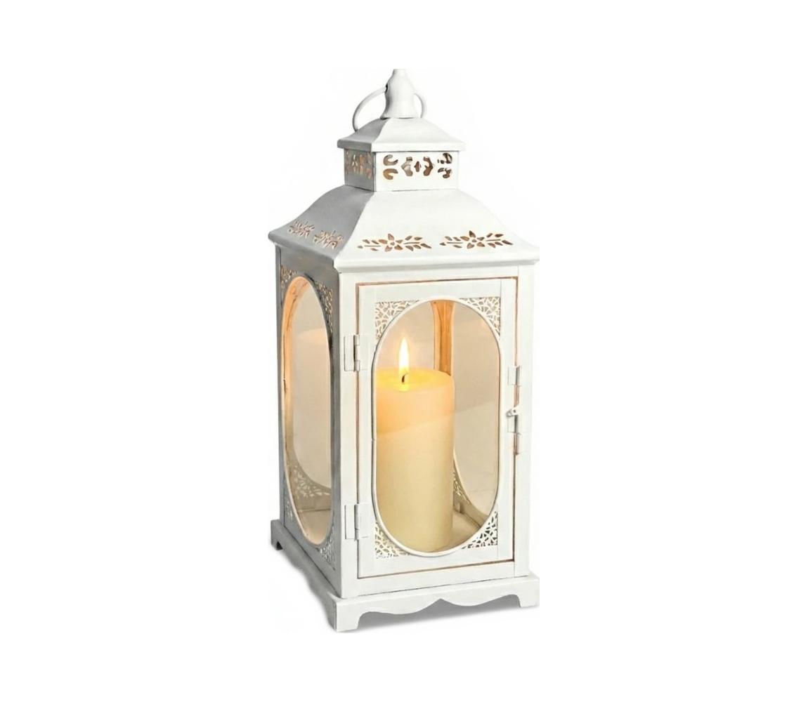 Estilo Home Dekoratívna lucerna ROSEHILL 40 cm biela 5905623254647