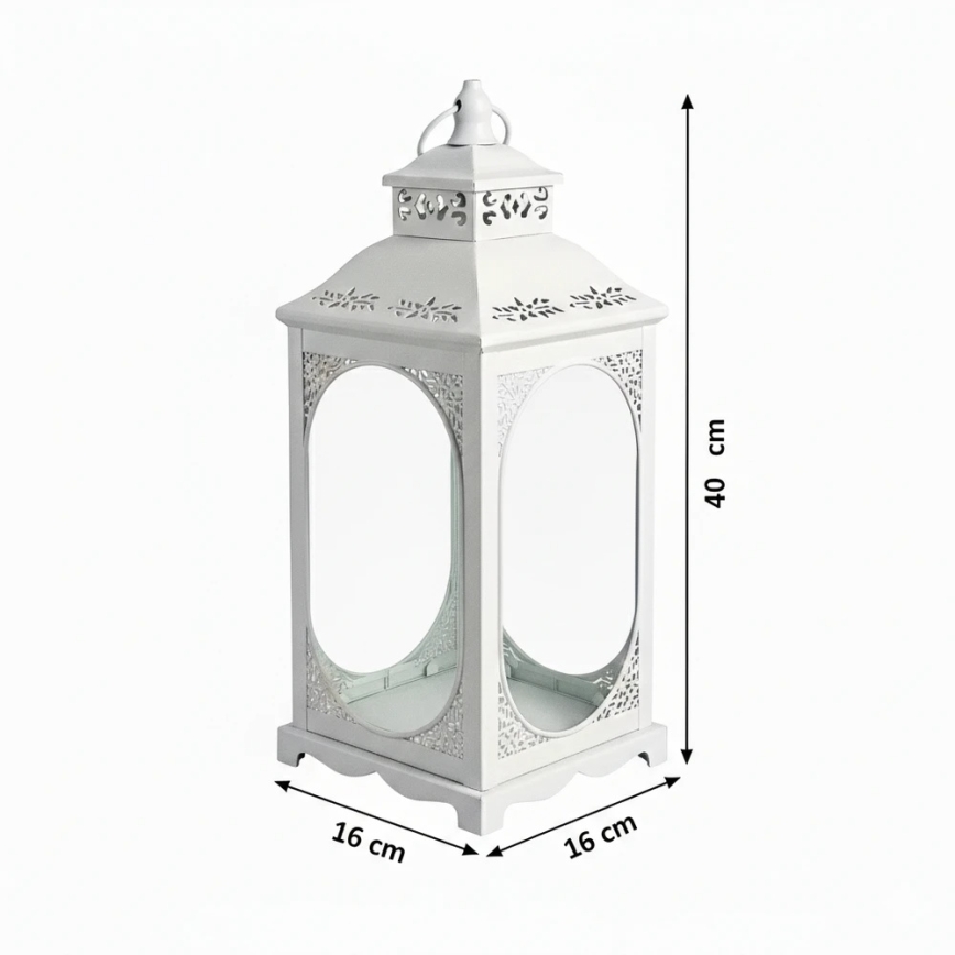 Dekoratívna lucerna ROSEHILL 40 cm biela